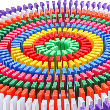 Rainbow Wooden Domino Toy Set