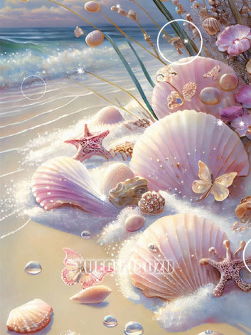 Diamond Painting Fantasy Shell Seaside Scenery
