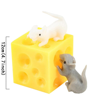 Mouse and Cheese Finger Squeeze Toy