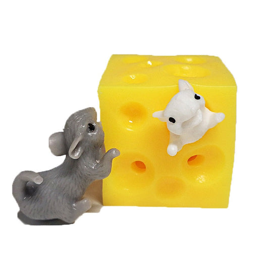 Mouse and Cheese Finger Squeeze Toy